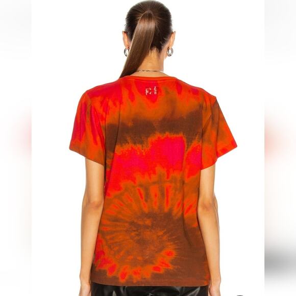 Retrofete Tie Dye T-Shirt in Sepia Orange Size Small NWT Short Sleeve - Picture 2 of 9